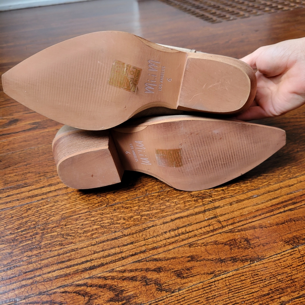 mi.im Claire Taupe suede ankle booties, Block Heel Western Size 6 - Picture 8 of 15